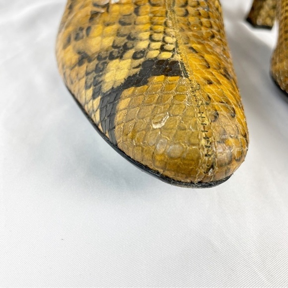 Staud Benny Snake Effect Leather Knee High Tall Boots Gold Tan EU 37 Casual - Picture 7 of 11